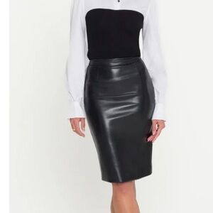 Generation Love Black Leather Pencil Skirt